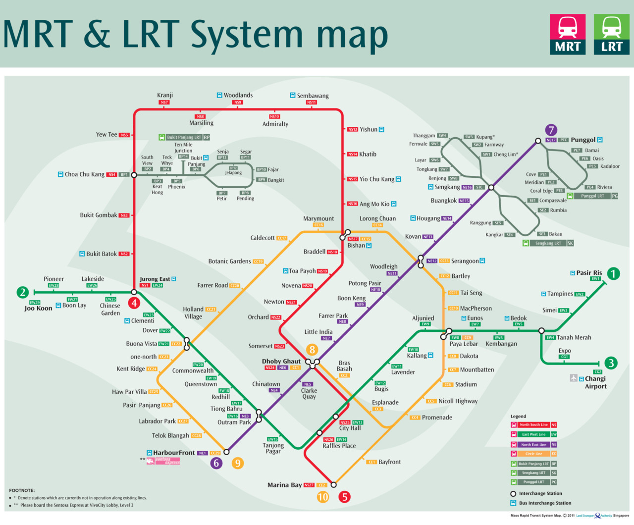 Transit Maps Official Map Singapore Mrt Lrt System Map 2012